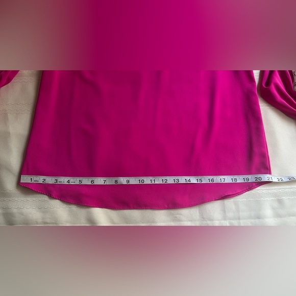 Aqua Vibrant Pink Blouse with Ruffle Details - Picture 10 of 11